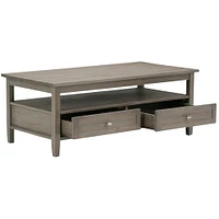 Simpli Home - Warm Shaker Rectangular Rustic Wood 2-Drawer Coffee Table