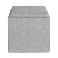 Simpli Home - Rockwood Square Contemporary Wood/Foam Ottoman With Inner Storage - Gray Cloud