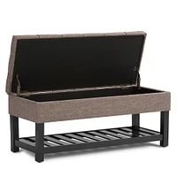 Simpli Home - Saxon 44 inch Wide Traditional Rectangle Storage Ottoman Bench - Fawn Brown