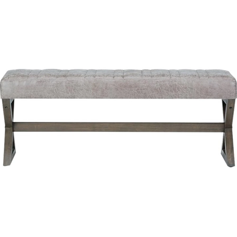 Simpli Home - Salinger Rectangular Modern Contemporary Foam/Plywood Bench Ottoman - Distressed Gray Taupe