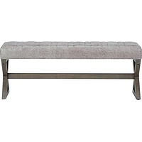 Simpli Home - Salinger Rectangular Modern Contemporary Foam/Plywood Bench Ottoman - Distressed Gray Taupe