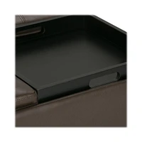 Simpli Home - Avalon Square Contemporary Polyurethane Faux Leather Storage Ottoman - Chocolate Brown