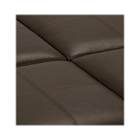 Simpli Home - Avalon Square Contemporary Polyurethane Faux Leather Storage Ottoman - Chocolate Brown