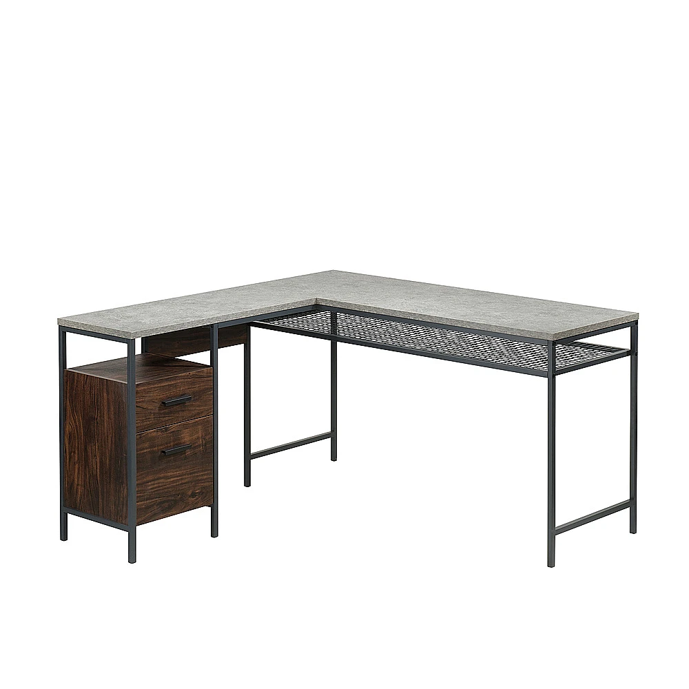 Sauder - Market Commons L-Desk - Rich Walnut