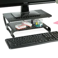 Mind Reader - Monitor Stand Riser 2 Tier Metal - Black