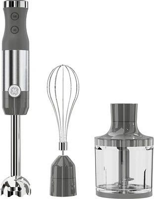 GE - Immersion 2-Speed Handheld Blender (4 Piece Set) - Stainless Steel