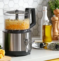 GE - 12-Cup Food Processor with Accessories - Stainless Steel