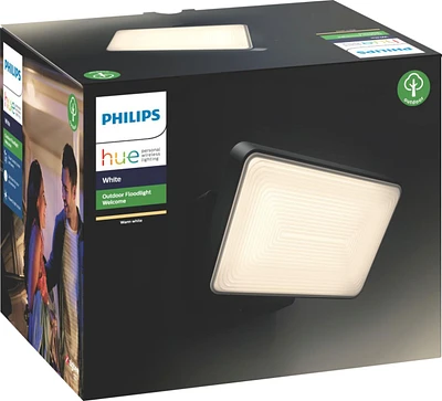 Philips - Geek Squad Certified Refurbished Hue White Welcome Outdoor Flood Light - Black