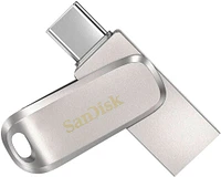 SanDisk - Ultra Dual Drive Luxe 1TB USB 3.1, USB Type-C Flash Drive - Silver