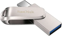 SanDisk - Ultra Dual Drive Luxe 256GB USB 3.1, USB Type-C Flash Drive - Silver