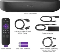 Roku - Streambar Powerful 4K Streaming Media Player, Premium Audio, All in One, Voice Remote and TV controls - Black