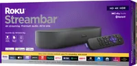 Roku - Streambar Powerful 4K Streaming Media Player, Premium Audio, All in One, Voice Remote and TV controls - Black