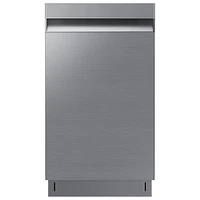 Samsung - 18" Compact Top Control Built-in Dishwasher with Stainless Steel Tub, 46 dBA - Stainless Steel