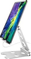 SaharaCase - Foldable Stand for Most Cell Phones and Tablets up to 10" - Silver