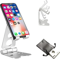 SaharaCase - Foldable Stand for Most Cell Phones and Tablets up to 10" - Silver