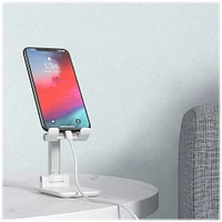SaharaCase - Foldable Stand for Most Cell Phones and Tablets up to 10" - White