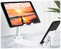 SaharaCase - Foldable Stand for Most Cell Phones and Tablets up to 10" - White