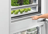 Fisher & Paykel - 30in. 12.1 cu.ft. Bottom-Freezer Built-In Column Refrigerator with Stainless Interior and Internal Ice and Water - Custom Panel Ready