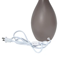 Simple Designs - Oval Bowling Pin Base Ceramic Table Lamp - Gray