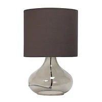 Simple Designs - Glass Raindrop Table Lamp with Fabric Shade