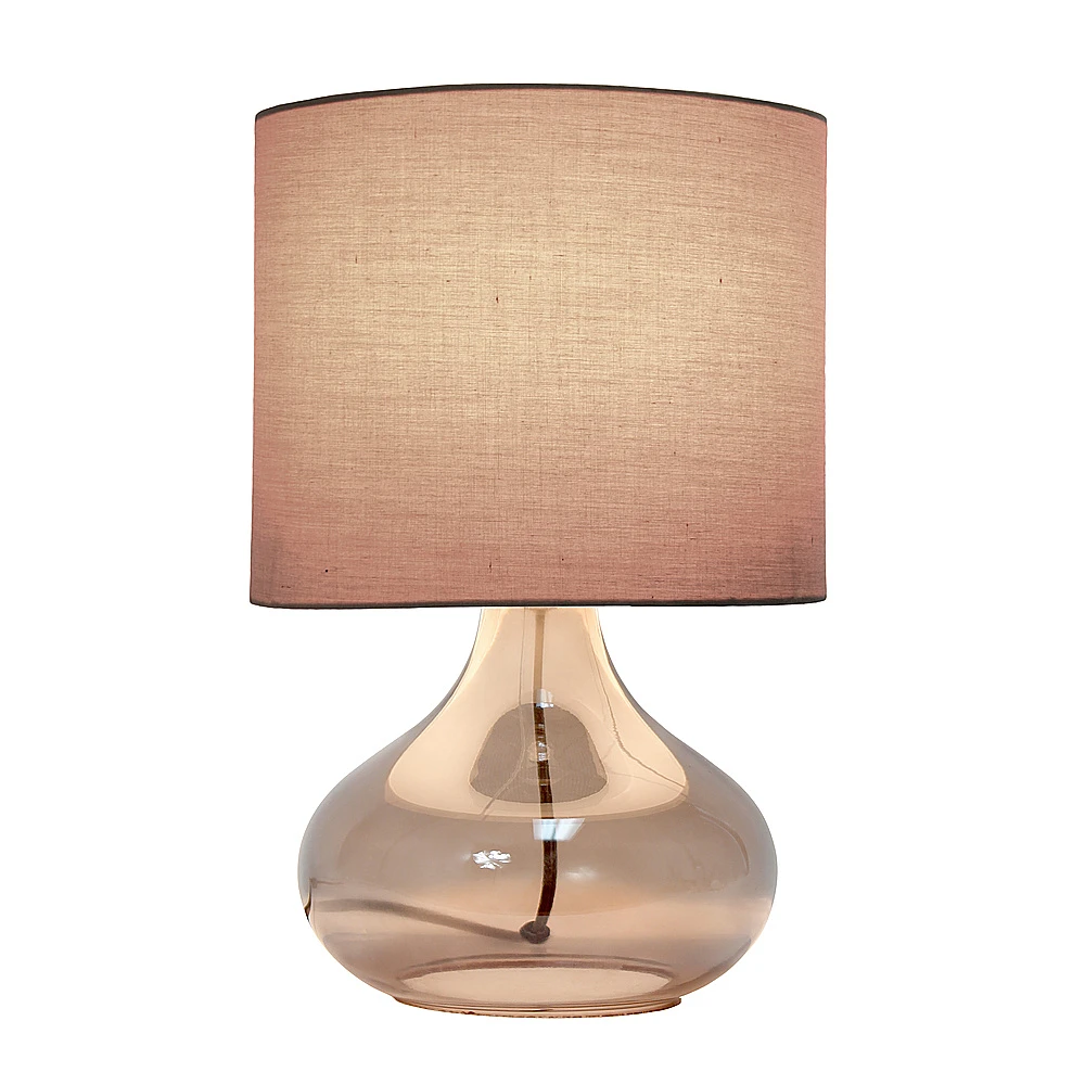 Simple Designs - Glass Raindrop Table Lamp with Fabric Shade