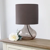 Simple Designs - Glass Raindrop Table Lamp with Fabric Shade