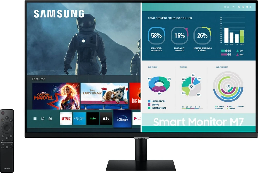 Samsung - AM702 Series 32" Smart Tizen 4K UHD Monitor (HDMI, USB-C) - Black