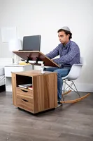 Mind Reader - Bedside Workstation Adjustable Desk - Brown