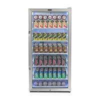 Whynter - Freestanding 8.1 cu. ft. Stainless Steel Commercial Beverage Merchandiser Refrigerator - Silver