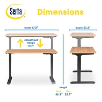 Serta - Creativity Electric Height Adjustable Standing Desk - Light Brown