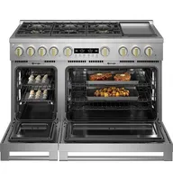 Monogram - 8.25 Cu. Ft. Freestanding Double Oven Dual Fuel Convection Range with Self-Clean, Built-In Wi-fi, and Burners