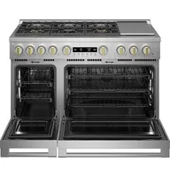 Monogram - 8.25 Cu. Ft. Freestanding Double Oven Dual Fuel Convection Range with Self-Clean, Built-In Wi-fi, and Burners