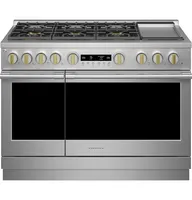 Monogram - 8.9 Cu. Ft. Freestanding Double Oven Gas Convection Range with 6 Burners - Stainless Steel