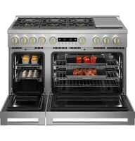 Monogram - 8.9 Cu. Ft. Freestanding Double Oven Gas Convection Range with 6 Burners - Stainless Steel