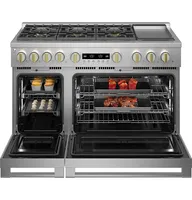 Monogram - 8.9 Cu. Ft. Freestanding Double Oven Gas Convection Range with 6 Burners - Stainless Steel