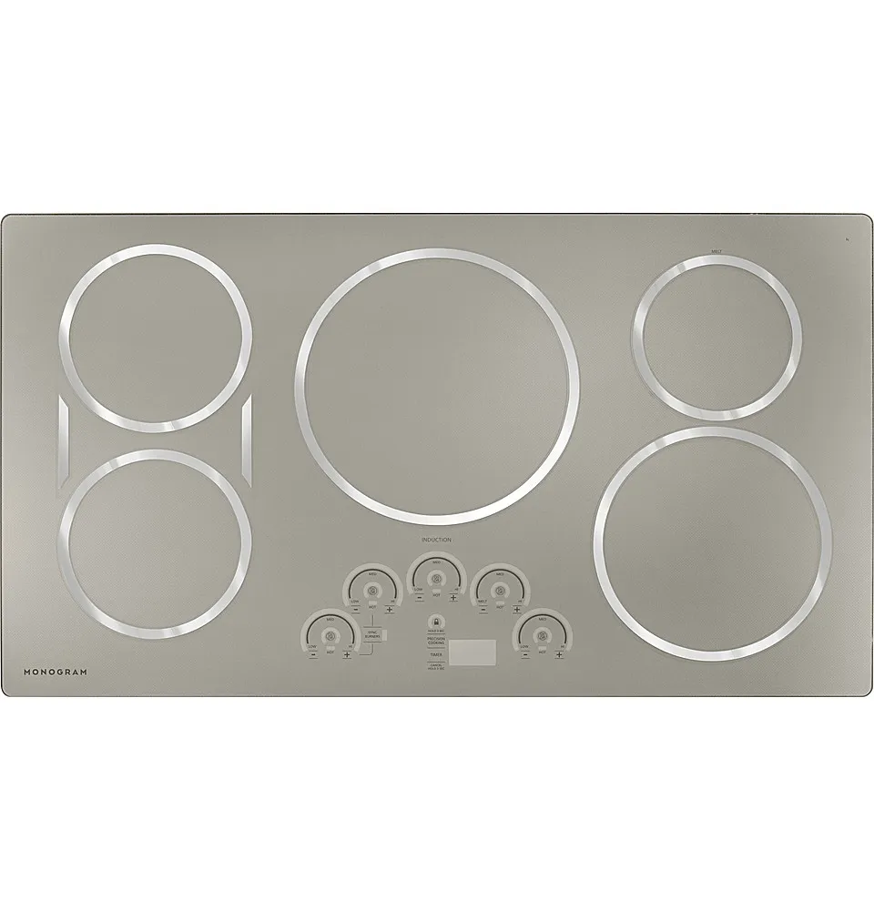 Monogram - 36" Built-In Electric Induction Cooktop with 5 Elements - Silver