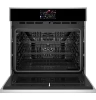 Monogram - Minimalist 30" Built-In Single Electric Convection Wall Oven with No-Preheat Air Fry - Stainless Steel