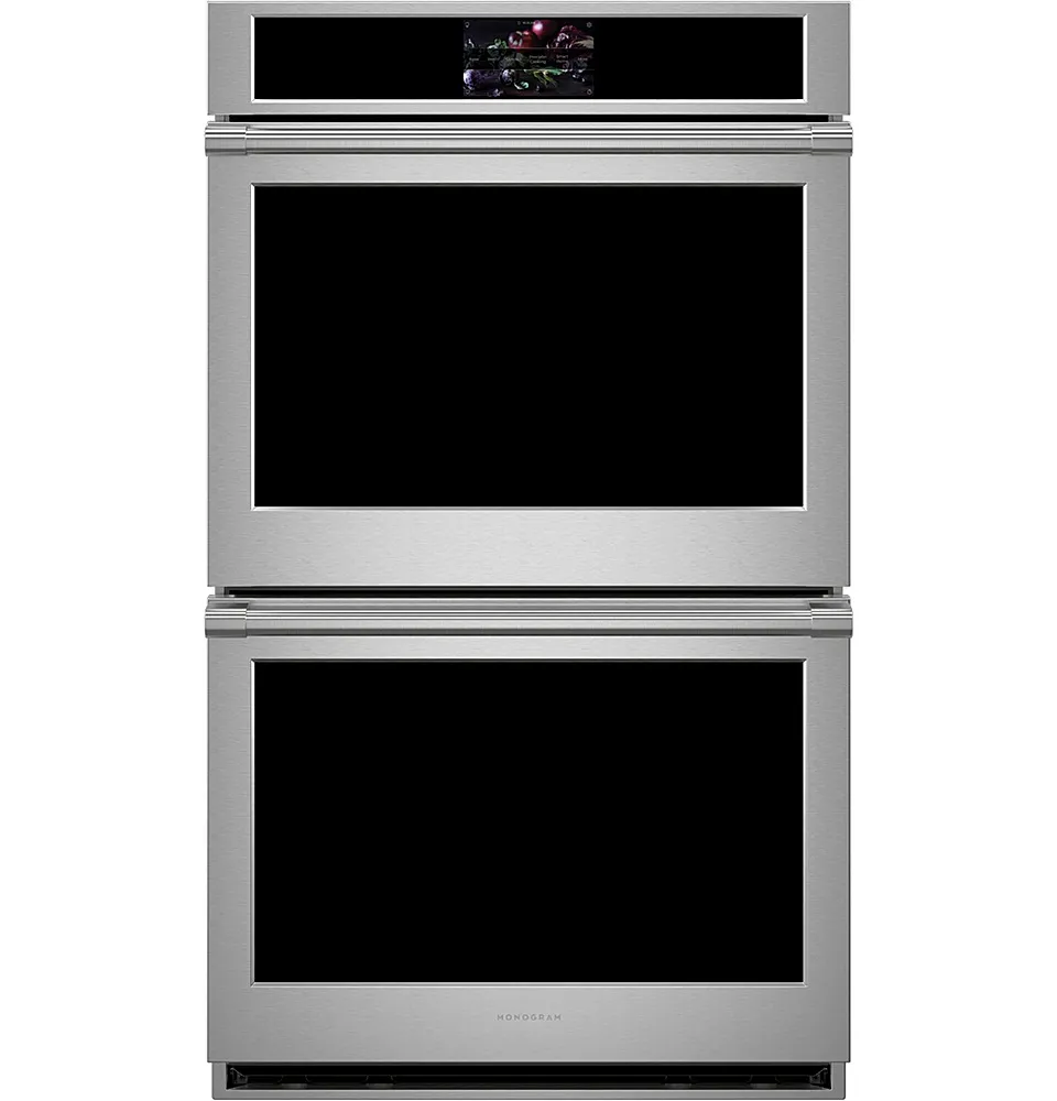 Monogram - Statement 30" Built-In Double Electric Convection Wall Oven with No-Preheat Air Fry - Stainless Steel