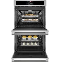 Monogram - Statement 30" Built-In Double Electric Convection Wall Oven with No-Preheat Air Fry - Stainless Steel