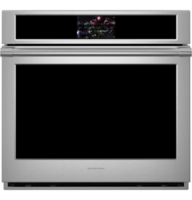 Monogram - Statement 30" Built-In Single Electric Convection Wall Oven with No-Preheat Air Fry - Stainless Steel
