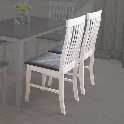 CorLiving - Michigan Two Toned White and Gray Dining Chair, Set of 2 - White/Gray