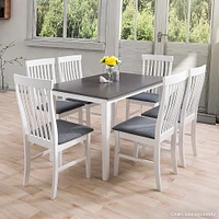 CorLiving - Michigan Two Tone White and Gray Dining Table - White/Gray