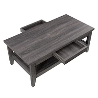 CorLiving - Hollywood Coffee Table with Drawers - Dark Gray