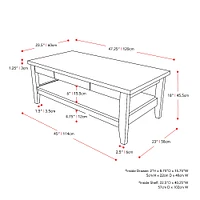 CorLiving - Hollywood Coffee Table with Drawers - Dark Gray