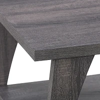 CorLiving - Hollywood Dark Gray Coffee Table with Shelf - Dark Grey