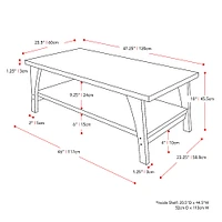 CorLiving - Hollywood Dark Gray Coffee Table with Shelf - Dark Grey