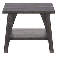 CorLiving - Hollywood Side Table with Lower Shelf - Dark Gray