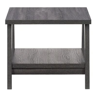 CorLiving - Hollywood Side Table with Lower Shelf - Dark Gray