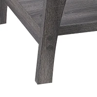 CorLiving - Hollywood Side Table with Lower Shelf - Dark Gray