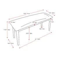 CorLiving - Branson Stained Dining Bench - Warm Walnut